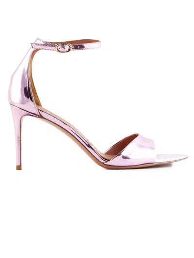 Aldo Castagna Pink Mirror Reflex Leather Aida Sandals