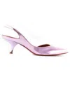 Aldo Castagna Pink Mirror Reflex Leather Mikaela Slingback In Pink
