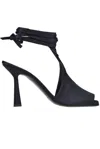 Aldo Castagna Satin Sandals In Black