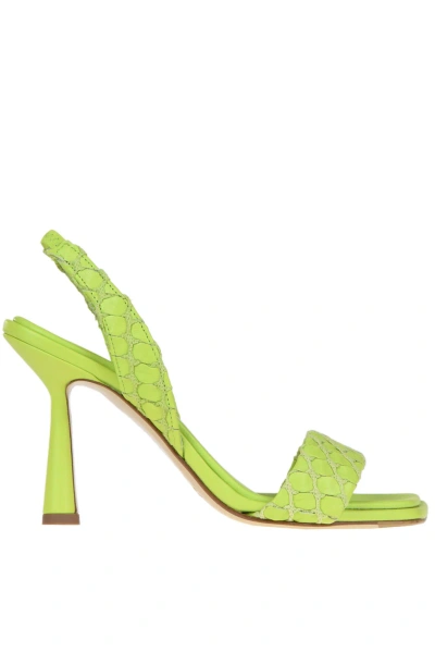 Aldo Castagna Virginia Textured Leather Sandals In Lime