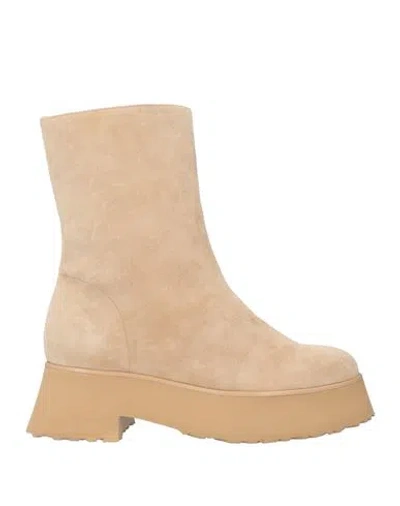 Aldo Castagna Woman Ankle Boots Beige Size 10 Soft Leather