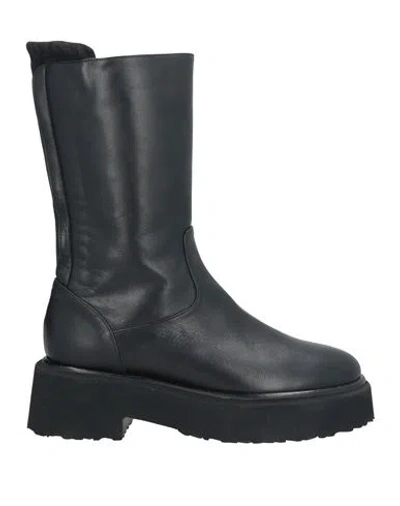 Aldo Castagna Woman Ankle Boots Black Size 8 Leather, Textile Fibers