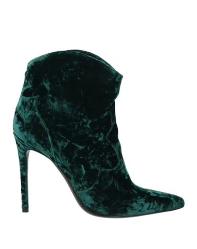 Aldo Castagna Woman Ankle Boots Deep Teal Size 7.5 Textile Fibers In Green