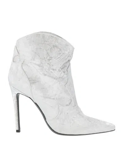 Aldo Castagna Woman Ankle Boots Light Grey Size 8 Textile Fibers
