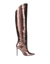 Aldo Castagna Woman Knee Boots Bronze Size 8 Soft Leather In Yellow