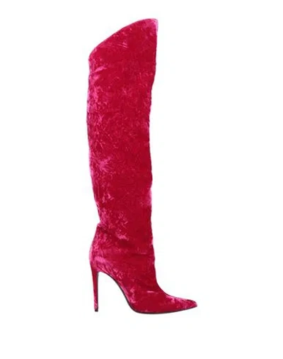 Aldo Castagna Woman Boot Fuchsia Size 8 Textile Fibers In Pink