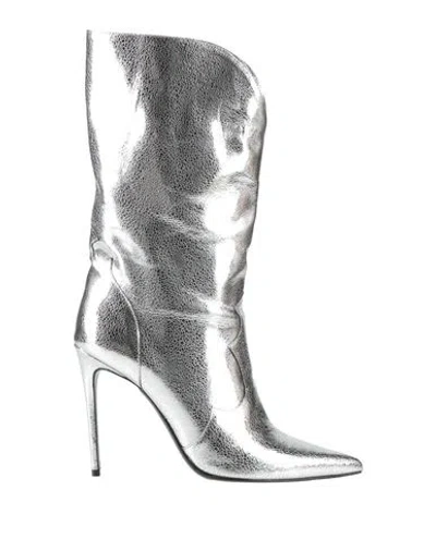 Aldo Castagna Woman Boot Silver Size 9 Leather