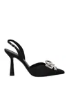 Aldo Castagna Black Satin Adele Pumps In Black