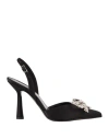 Aldo Castagna Black Satin Adele Pumps In Black