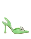 Aldo Castagna Woman Pumps Light Green Size 7.5 Textile Fibers