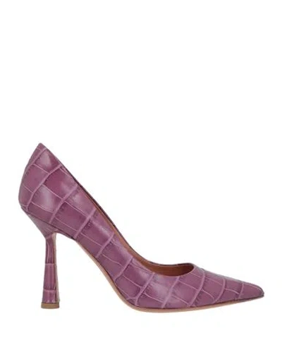 Aldo Castagna Woman Pumps Mauve Size 7.5 Leather In Purple