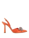 Aldo Castagna Woman Pumps Orange Size 9 Textile Fibers In Orange