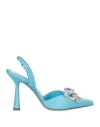 Aldo Castagna Woman Pumps Sky Blue Size 10 Textile Fibers