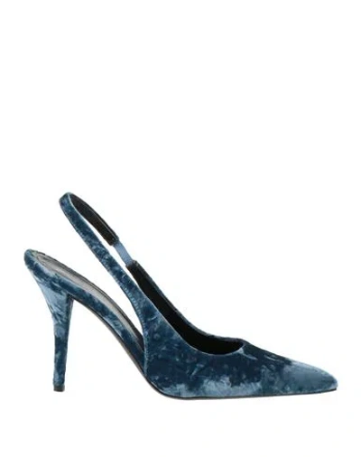 Aldo Castagna Woman Pumps Slate Blue Size 10 Leather