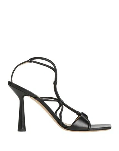 Aldo Castagna Woman Sandals Black Size 6 Leather