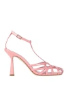 Aldo Castagna Woman Sandals Pink Size 8 Soft Leather In Pink