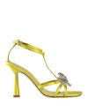 Aldo Castagna Woman Sandals Yellow Size 6 Textile Fibers In Yellow