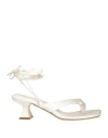 Aldo Castagna Woman Thong Sandal White Size 9 Leather In White