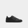 Aldo Mens Lace-up Leather Casual And Fashion Sneakers In Black