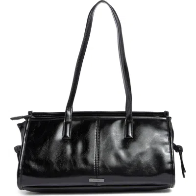 Aldo Chadwin Faux Leather Shoulder Bag In Jet Black Synthetic Suede
