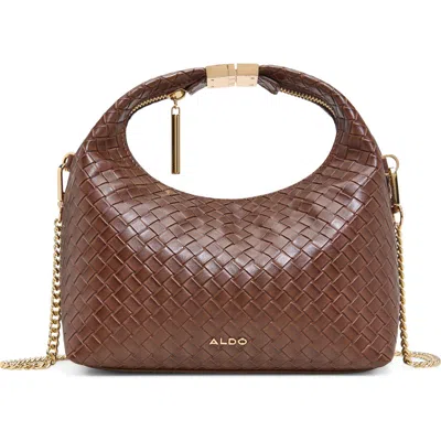Aldo Charliezee Faux Leather Satchel In Dark Brown