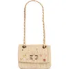 Aldo Charm Raffia Shoulder Bag In Neutral