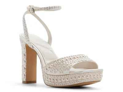 Aldo Chic Gleam Platform Sandal In White
