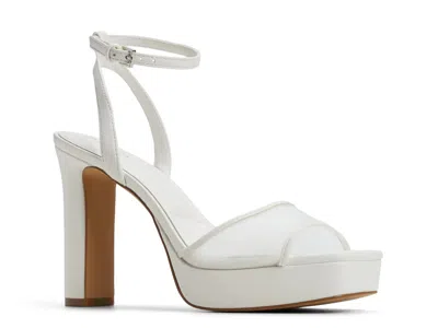 Aldo Chic Glimmer Platform Sandal In White