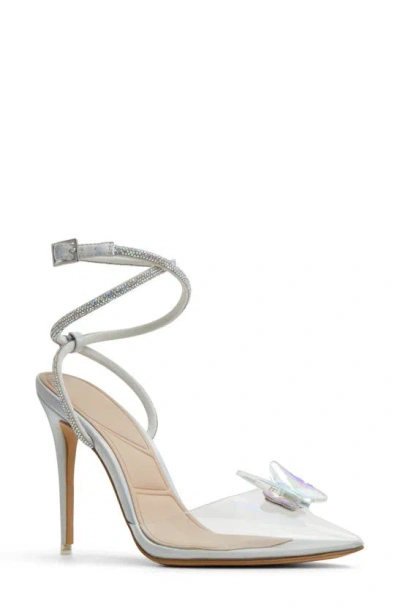 Aldo Chrysalis Pointed Toe Pump In Silver Mixed