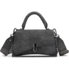 Aldo Croc Embossed Faux Leather Top Handle Bag In Grey