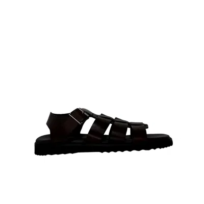 Aldo Darby Leather Sandal Dark Brown Darby-201 Men's In Black