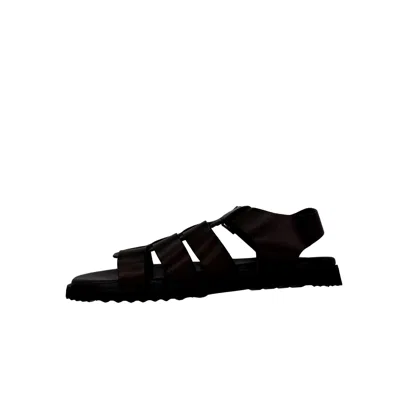 Aldo Darby Leather Sandal Dark Brown Darby-201 Men's In Black