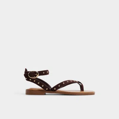 Aldo Daressi Studded Flat Sandals In Brown