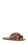 Aldo Women's Eleny Embellished Slide Flat Sandals In Brown Multi