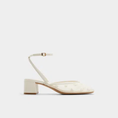 Aldo Eliaa Block Heeled Shoes With Ankle Straps In White