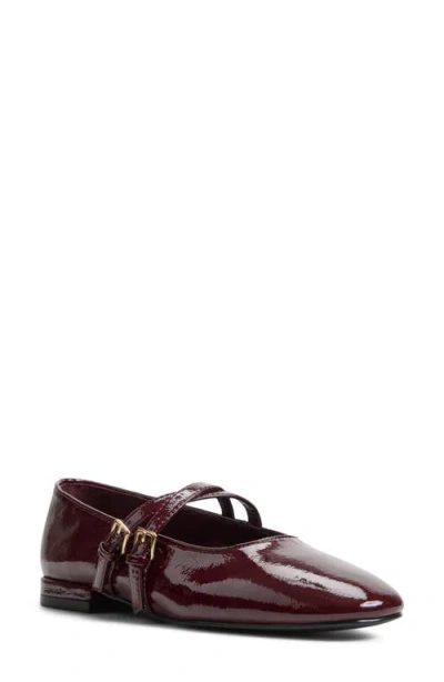 Aldo Elinora Mary Jane Flat In Burgundy