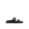 Aldo Elyna Double Buckle Footbed Sandals In Black