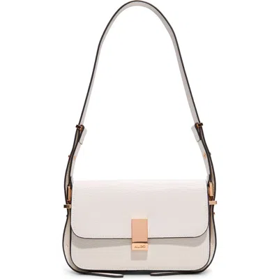 Aldo Eteinix Embossed Faux Leather Shoulder Bag In Embossed Lizard White