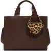 Aldo Faux Leather Satchel In Brown