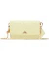 Aldo Fititalllx Diamond Quilted Faux Leather Crossbody Bag In Yellow