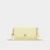 Aldo Fititalllx Diamond Quilted Faux Leather Crossbody Bag In Yellow