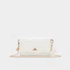 Aldo Fititalllx Diamond Quilted Faux Leather Crossbody Bag In White