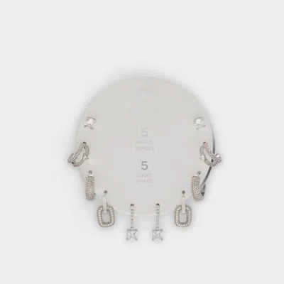 Aldo Fivelookss In Silver/clear Multi In Metallic