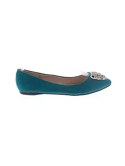 Pre-owned Aldo Flats In Teal