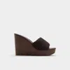 Aldo Grounded Crochet Wedge Heeled Sandals In Multi