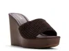 Aldo Grounded Crochet Wedge Heeled Sandals In Brown