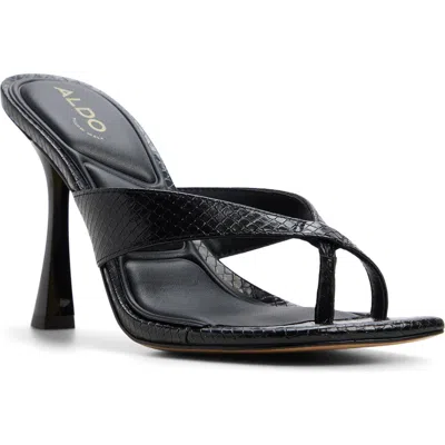 Aldo Haayssie Faux Leather Slide Sandal In Black