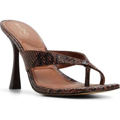 Aldo Haayssie Faux Leather Slide Sandal In Brown