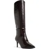 Aldo Heathher Pointed Toe Knee High Boot In Brown