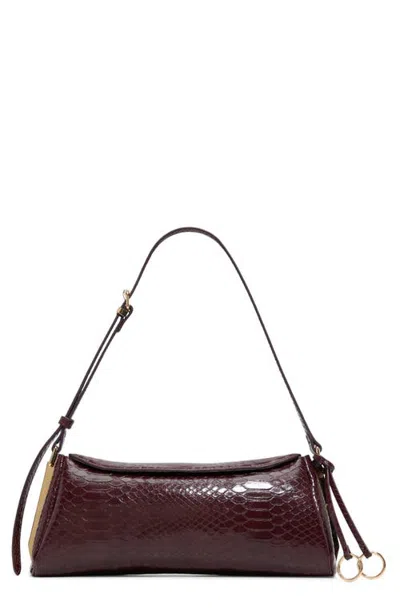 Aldo Hillarieex Croc Embossed Faux Leather Shoulder Bag In Bordo